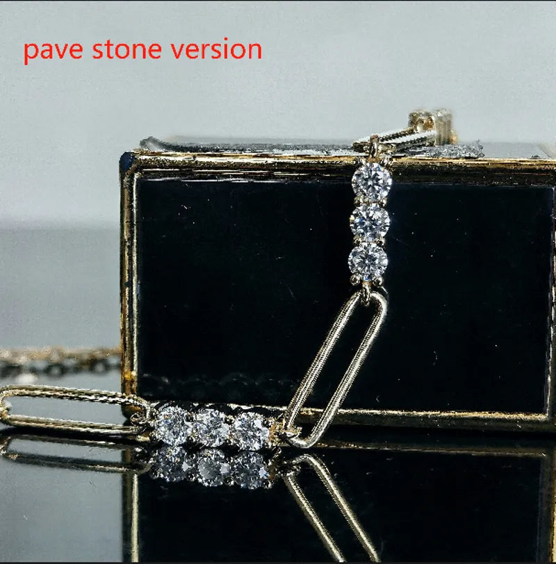 Doveggs round pave bezel moissanite bracelet