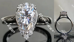 Doveggs art deco pear moissanite engagement ring