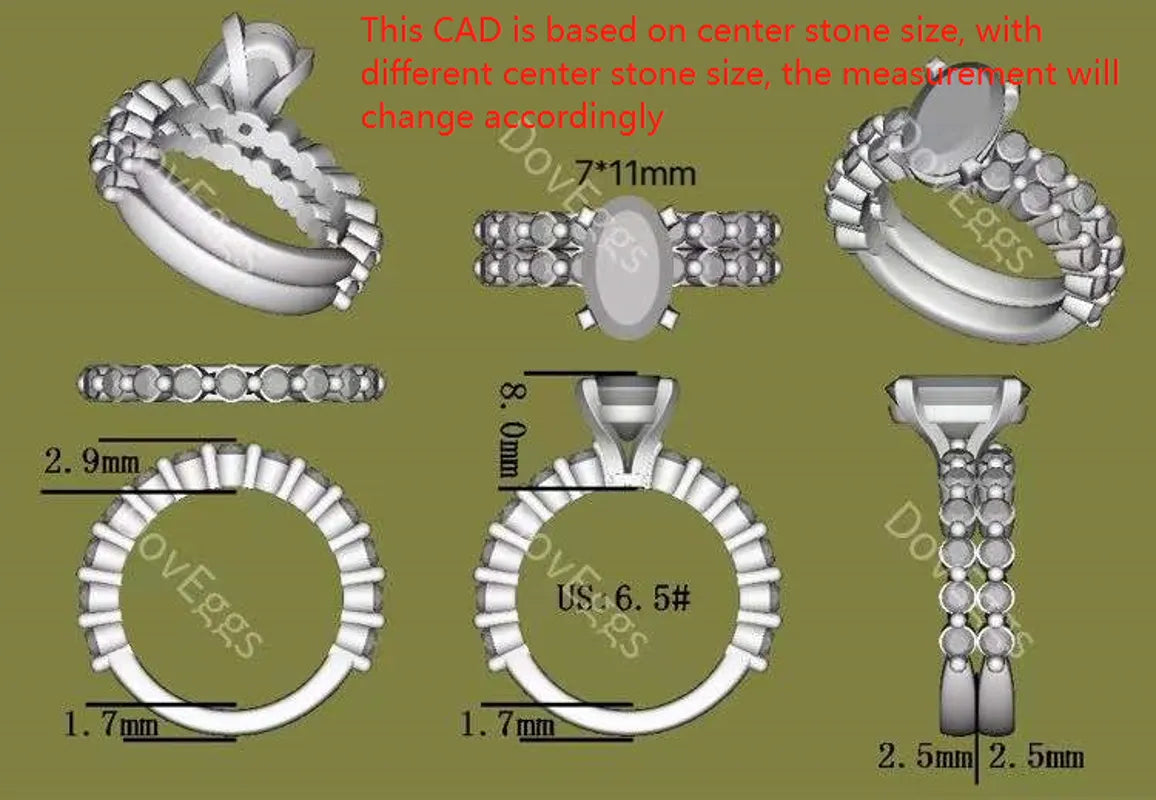 Doveggs round moissanite/lab grown diamond band(wedding band only)-2.5mm band width