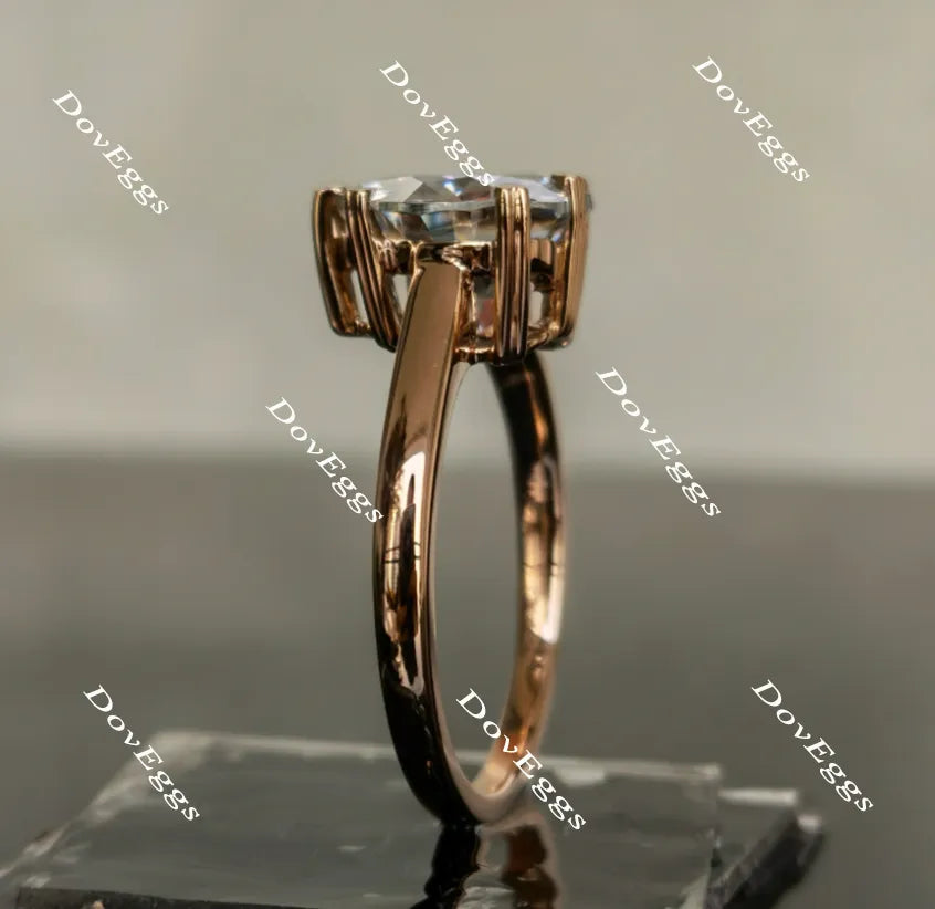 Doveggs heart solitaire colored moissanite engagement ring