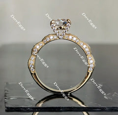 Doveggs round pave moissanite engagement ring