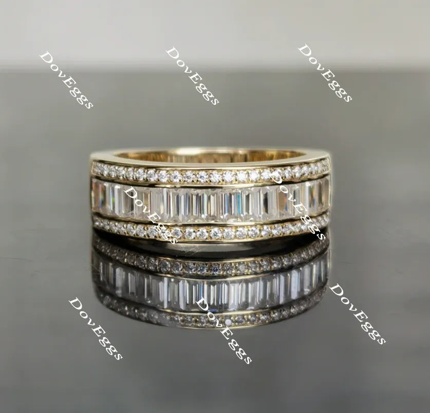 Doveggs half eternity channel set moissanite/lab grown diamond wedding band-4mm band width