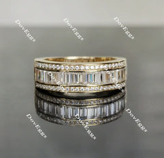 Doveggs half eternity channel set moissanite/lab grown diamond wedding band-4mm band width