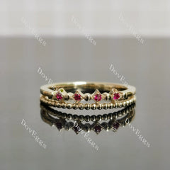 DovEggs art deco round colored gem/lab grown diamond wedding band-2.0mm band width