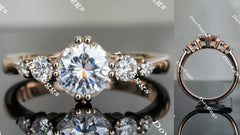Doveggs octagon side-stone moissanite engagement ring