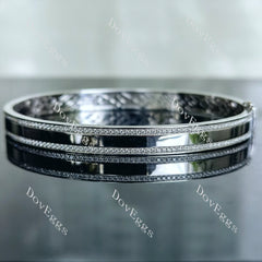 Doveggs round half eternity pave moissanite/lab grown diamond bangle/bracelet