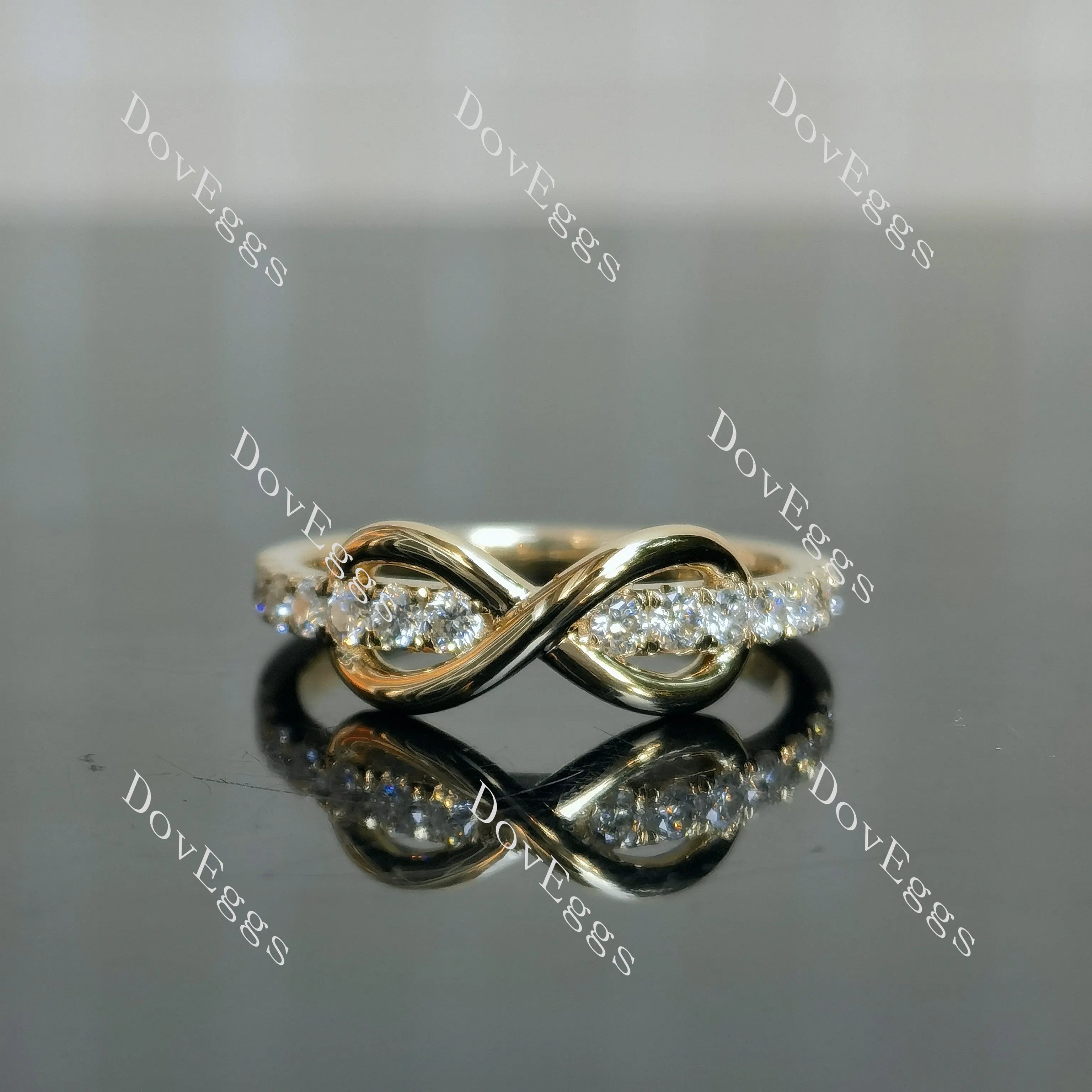 DovEggs round half eternity pave moissanite/lab grown diamond wedding band-2.0mm band width