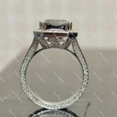 (size 8.25) Doveggs 4ct peacock blue cushion moissanite sterling silver engagement ring