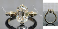 Cushion solitaire moissanite engagement ring| Doveggs