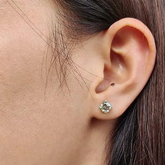 Doveggs 10k gold post sterling silver 2cttw champagne asscher moissanite push back earrings
