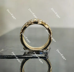 Doveggs round moissanite/lab grown diamond guard ring/enhancer-6.5mmm band width