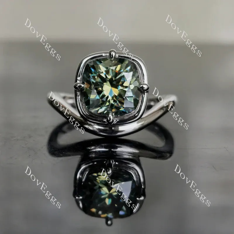 Doveggs bezel solitaire engagement ring semi-mount only(Exclusively to DovEggs Stones)