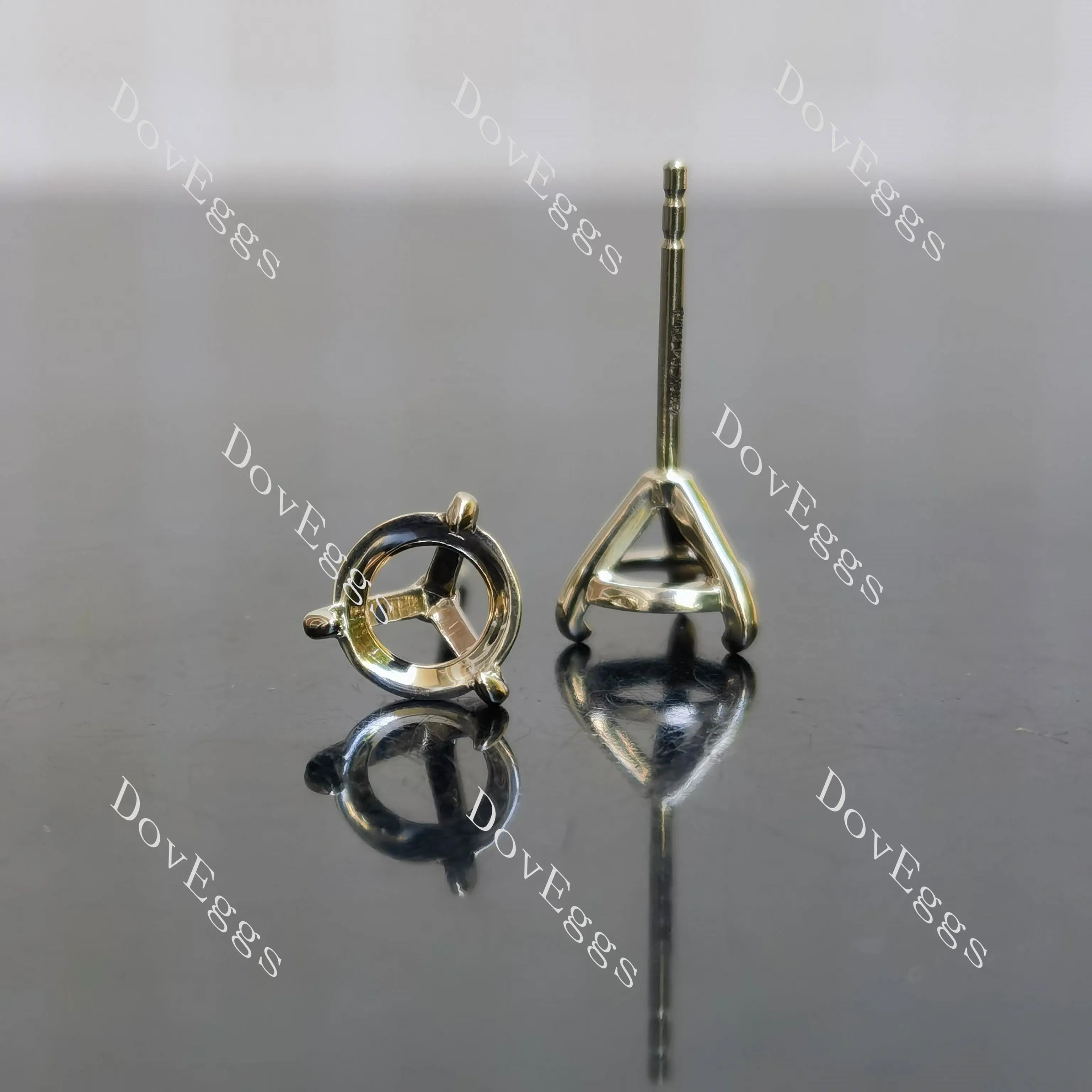 Doveggs solitaire stud earrings only semi-mount (Exclusively to DovEggs Stones)