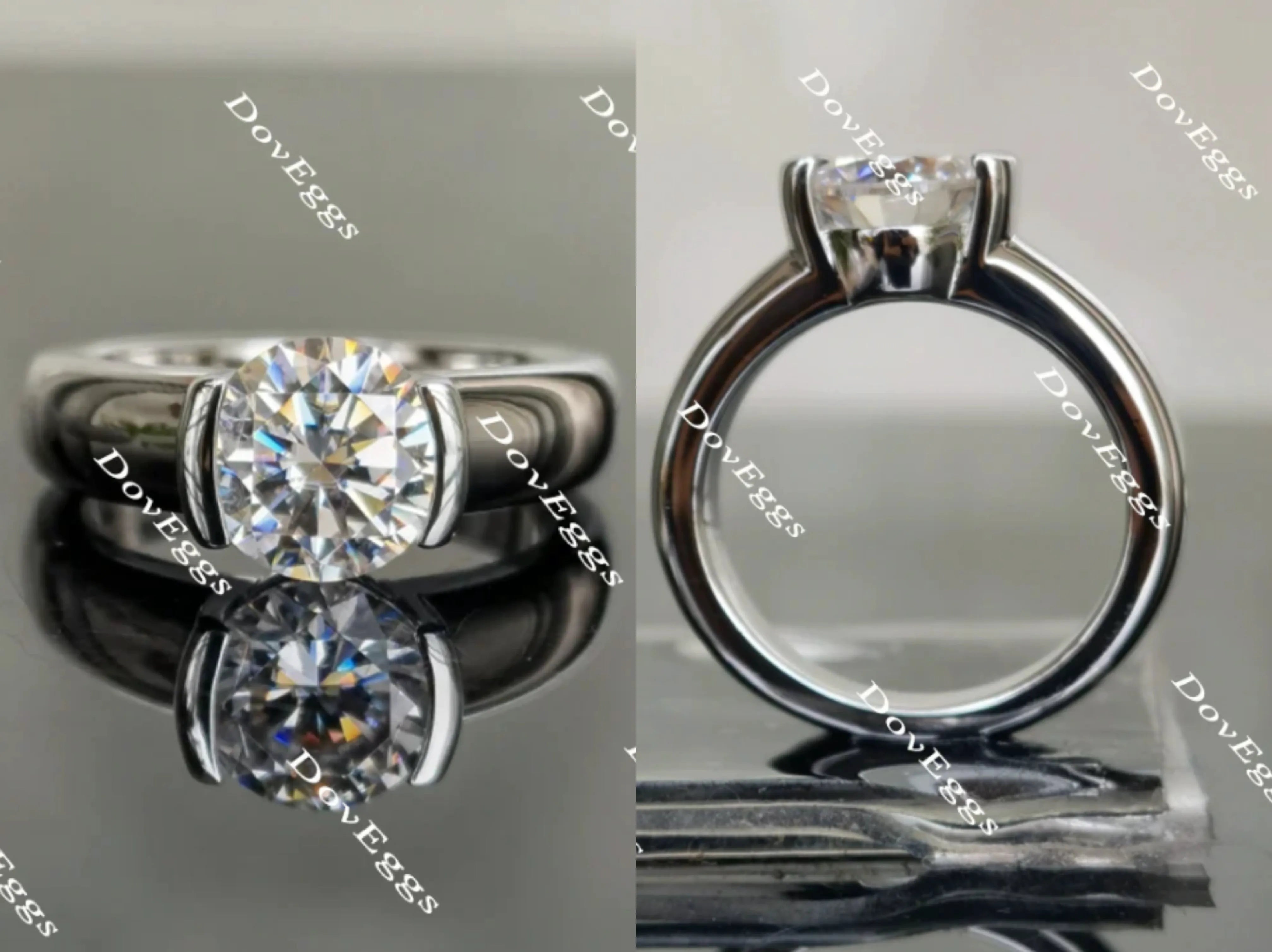 Doveggs solitaire moissanite engagement ring