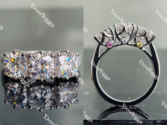 Doveggs cushion three-stone moissanite engagement ring
