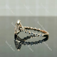 Doveggs Radiant Bezel Lab Grown Diamond Engagement Ring