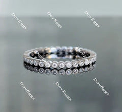 Doveggs round full eternity moissanite/lab grown diamond wedding bands-1.8mm band width