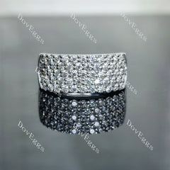 Doveggs round pave moissanite/lab grown diamond wedding band-8.0mm band width