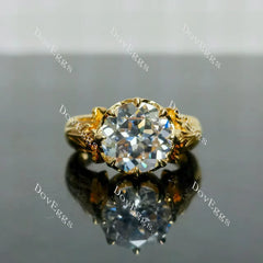 (size 6.5) Doveggs sterling silver plated with yellow gold 4ct round moissanite engagement ring