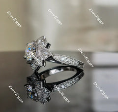 My Sunshine-Round moissanite engagement ring| DovEggs
