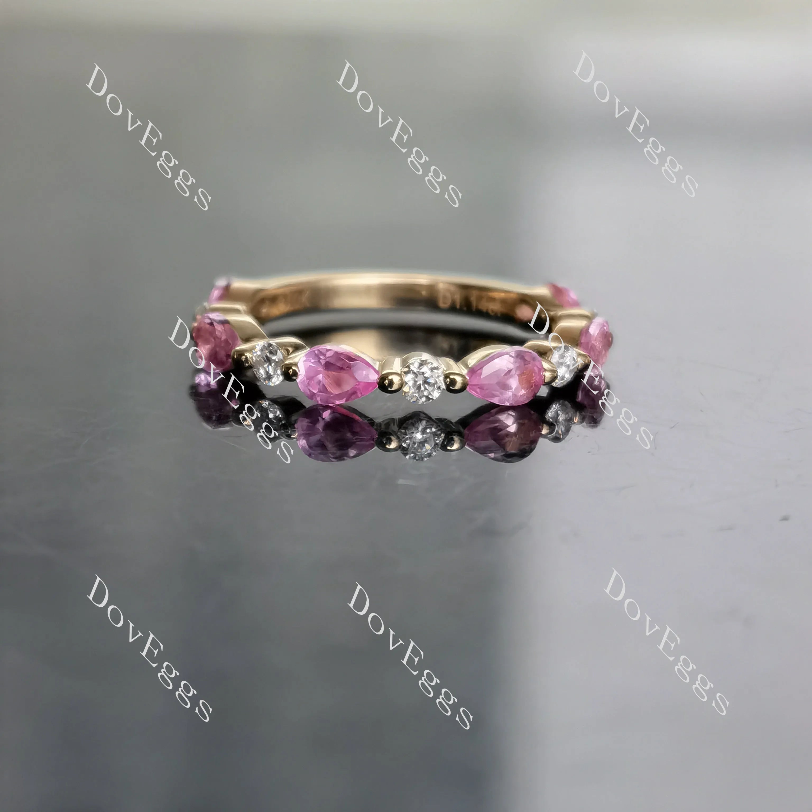 Doveggs half eternity stacking infinity moissanite/lab grown diamond wedding band-1.7mm band width
