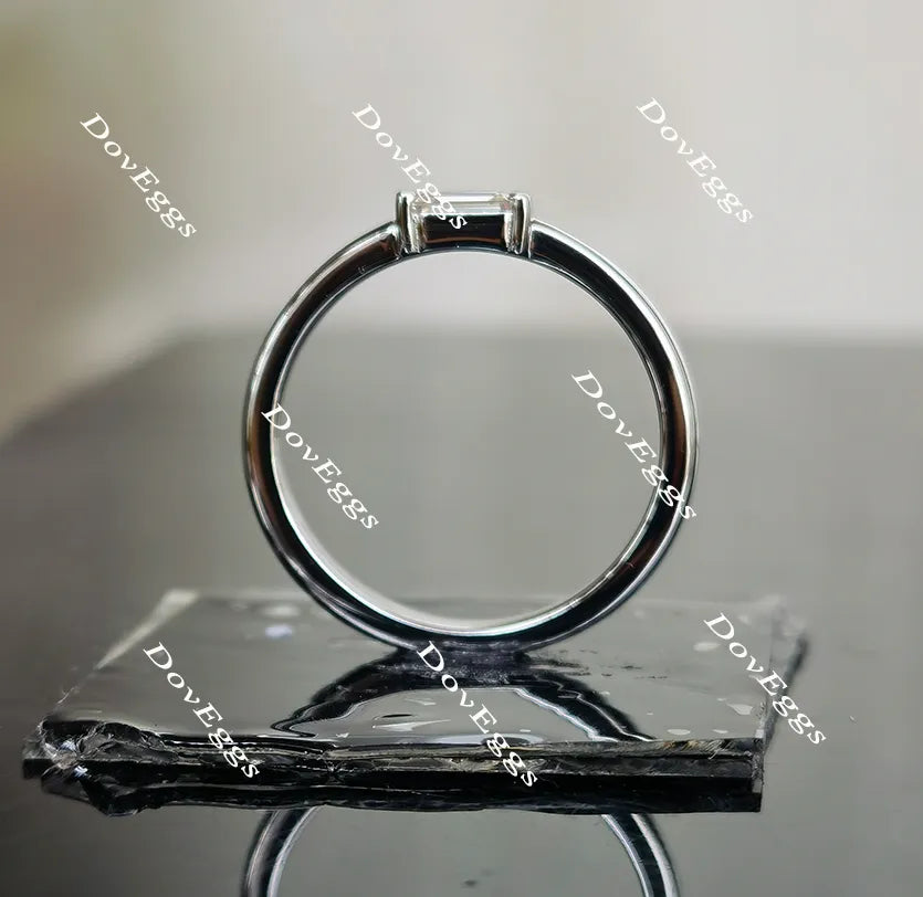 Doveggs emerald moissanite /Lab grown diamond wedding band-2.0mm band width