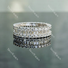 Love’s Eternal round baguette full eternity pave moissanite/lab grown diamond wedding band-6mm band width