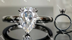 DovEggs pear solitaire moissanite engagement ring