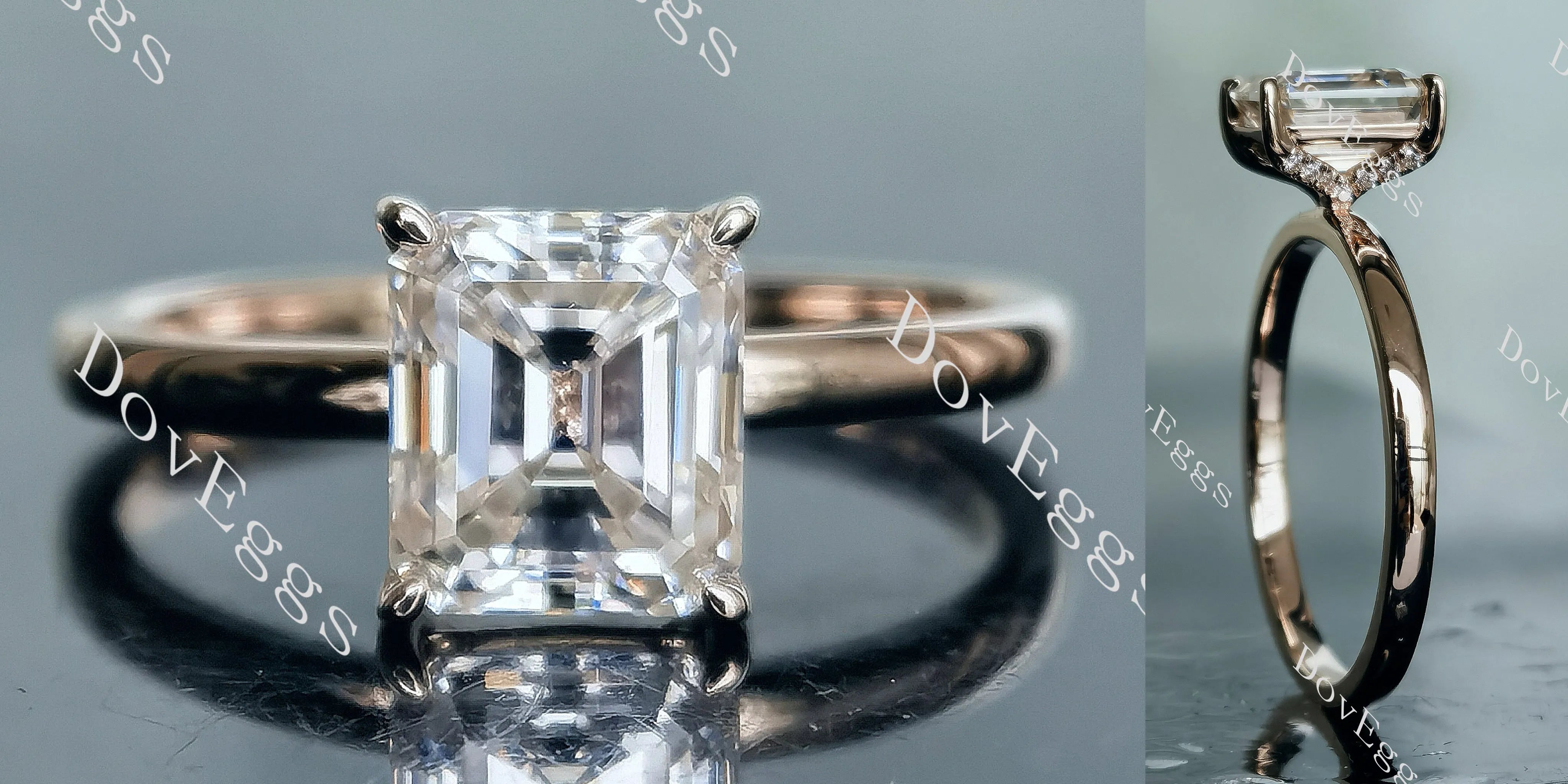Doveggs Elizabeth Taylor Krupp cut moissanite engagement ring