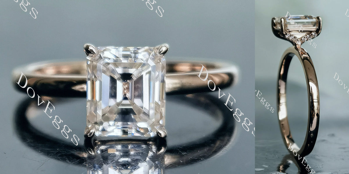 Doveggs Elizabeth Taylor Krupp cut moissanite engagement ring