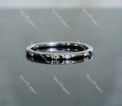 Doveggs round art deco moissanite/lab grown diamond wedding band-1.4mm band width