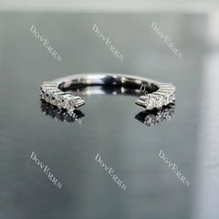 Doveggs round pave moissanite/lab grown diamond wedding band-2.2mm band width