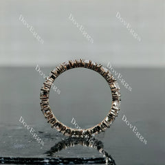 Doveggs pear moissanite/lab grown diamond accents wedding band-3.4mm band width