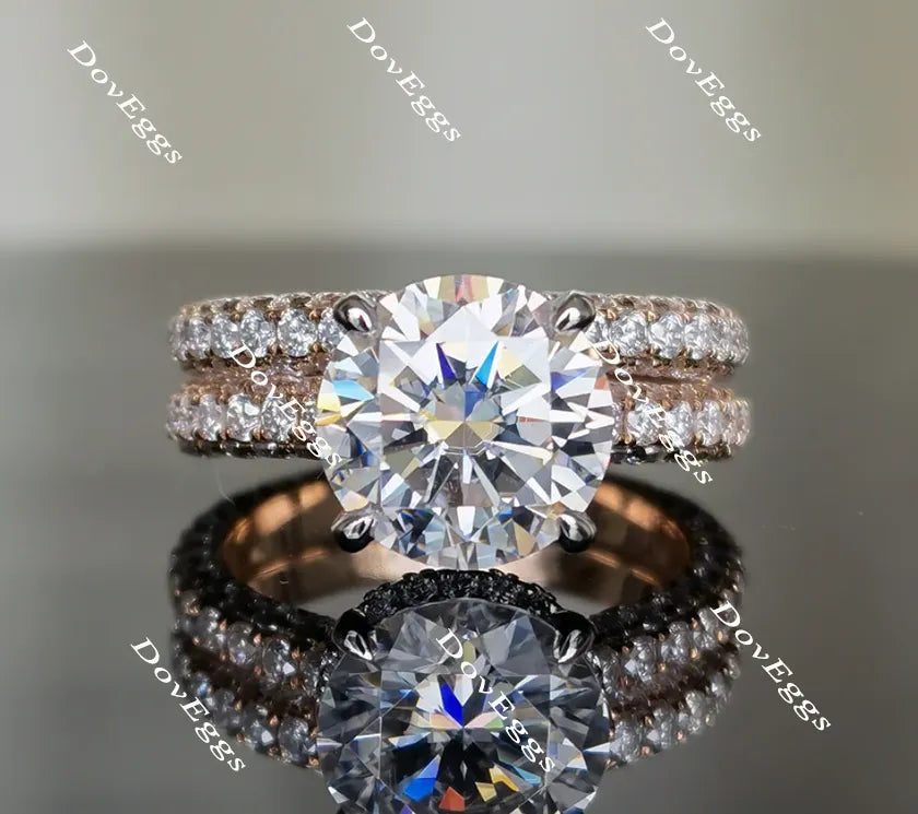 Doveggs round pave moissanite bridal set (2 rings)