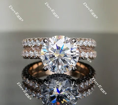 Doveggs round pave moissanite bridal set (2 rings)