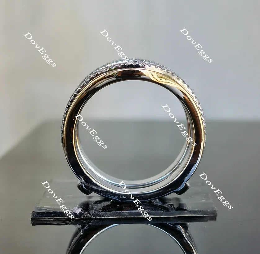 Doveggs round moissanite/lab grown diamond wedding band/enhancer-17.7mm band width
