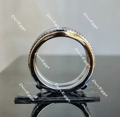 Doveggs round moissanite/lab grown diamond wedding band/enhancer-17.7mm band width