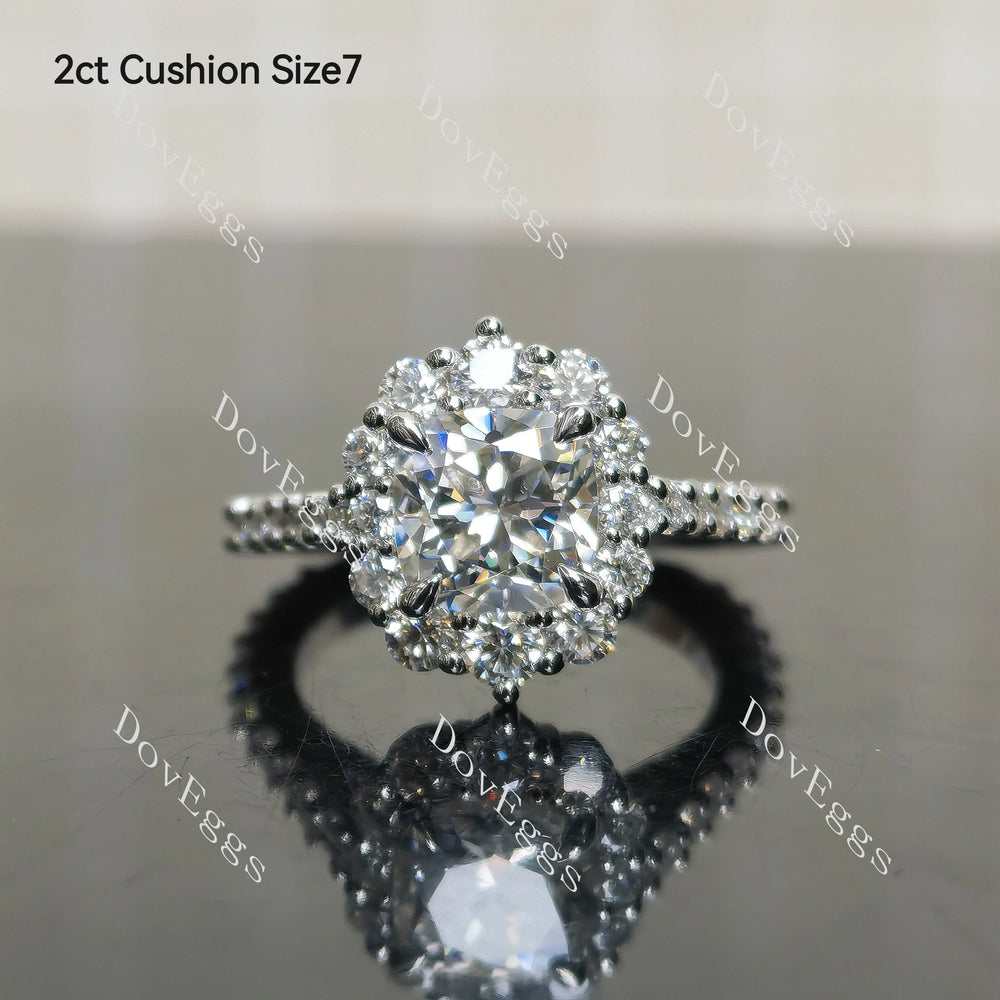 2ct cushion GHI color moissanite(size 7)