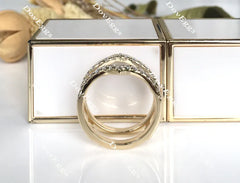 Doveggs share prong curved moissanite/lab grown diamond enhancer-6mm band width