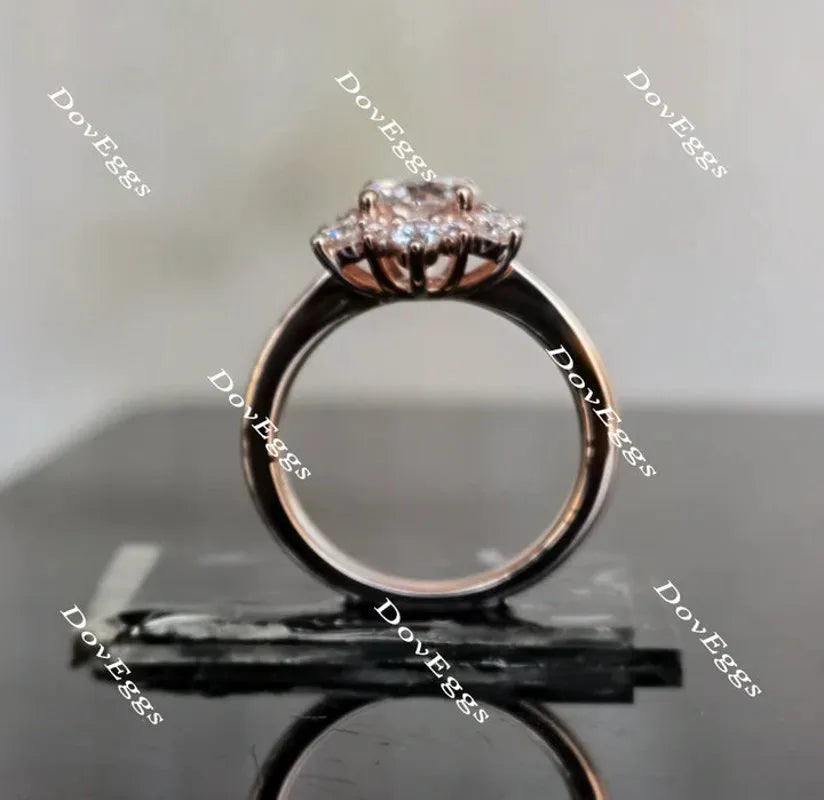 DovEggs flower shape engagement ring only semi-mount only(Exclusively to DovEggs Stones)
