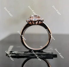 DovEggs flower shape engagement ring only semi-mount only(Exclusively to DovEggs Stones)