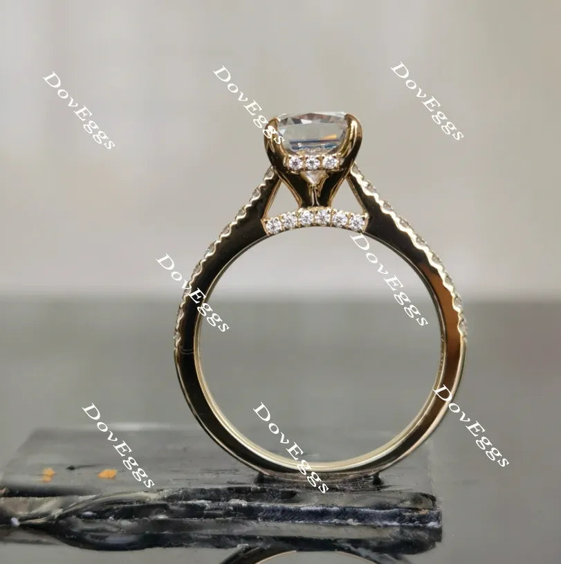 The Kiana Raeshel radiant half eternity pave ring(engagement ring only)