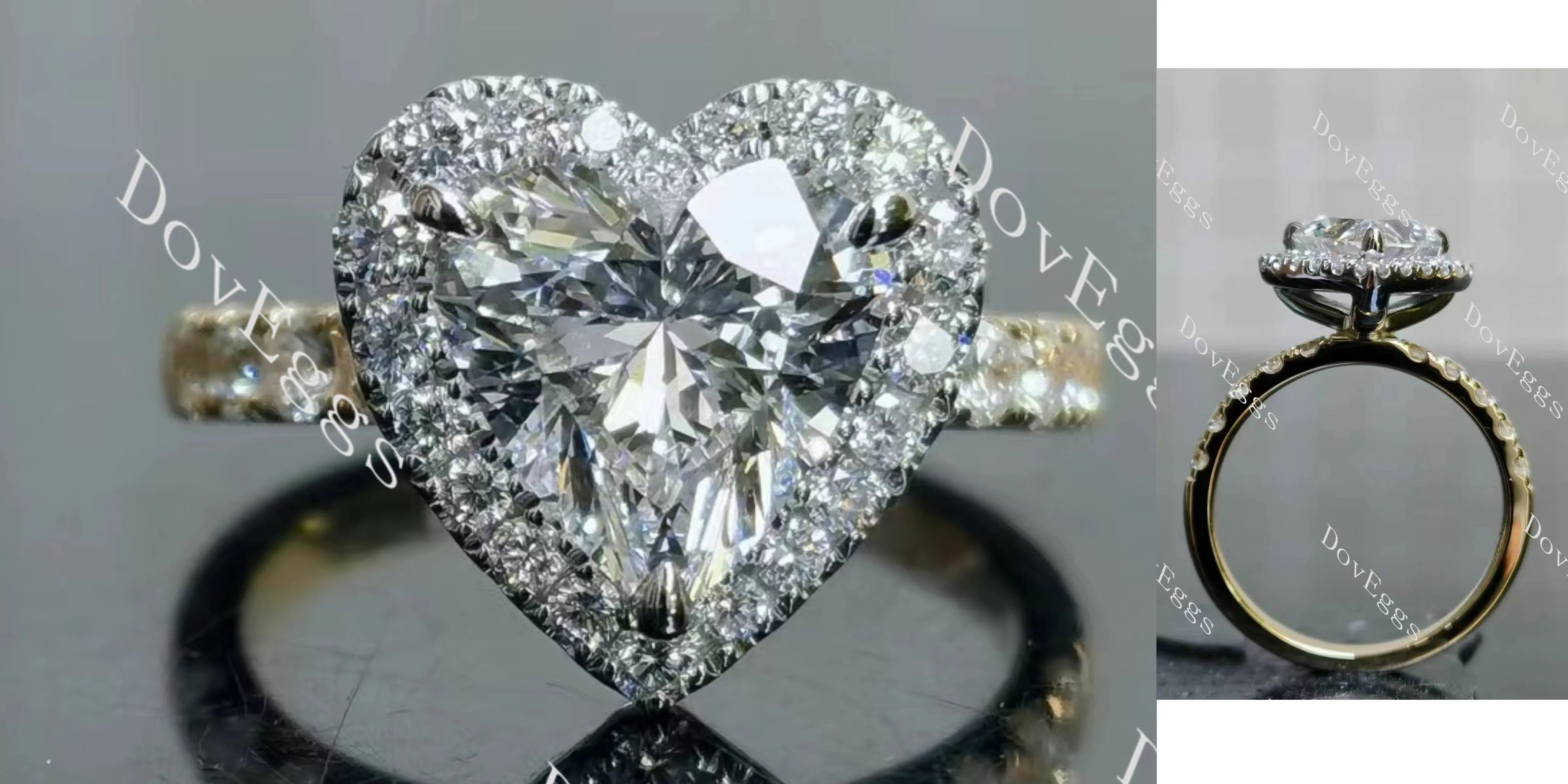 Julie’s Heart Halo Half Eternity Lab Grown Diamond Engagement Ring