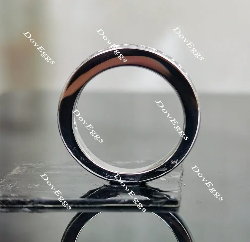 Doveggs half eternity channel set baguette moissanite /Lab grown diamond wedding band/moissanite ring-2.8mm band width