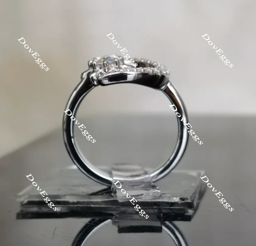 Doveggs Crescent Moon and Star moissanite/Lab grown diamond engagement ring wedding bands-2.6mm band width