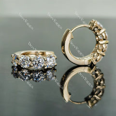 Doveggs 2 carat round moissanite/lab grown diamond hoop earrings for women