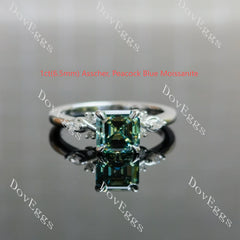 Emerald side stones moissanite engagement ring| DovEggs