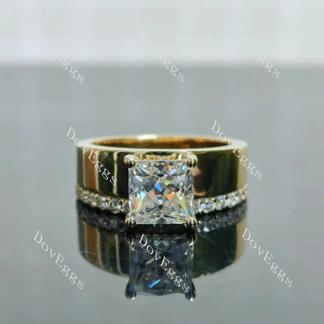 Doveggs pave additional stone band engagement ring only semi-mount only(Exclusively to DovEggs Stones)