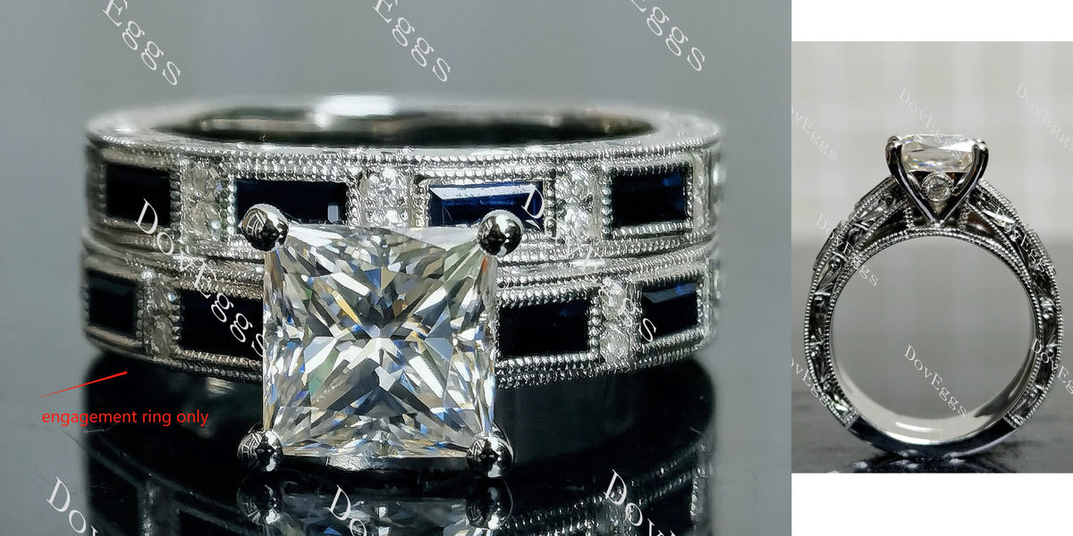 Doveggs princess channel pave moissanite ring (engagement ring only)