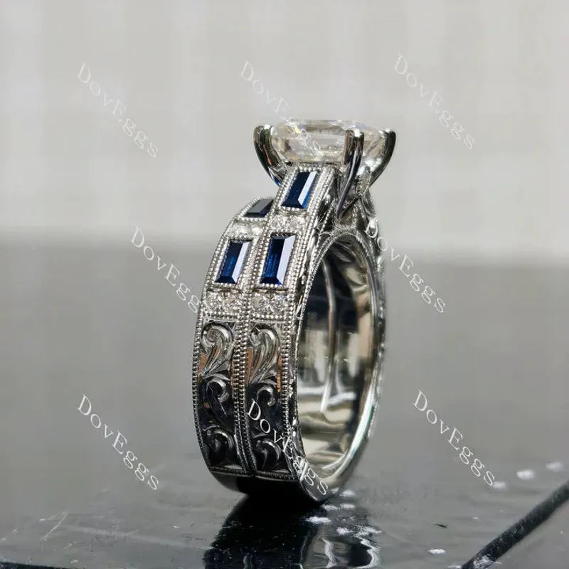 Doveggs channel pave engagement ring only semi-mount only(Exclusively to DovEggs Stones)